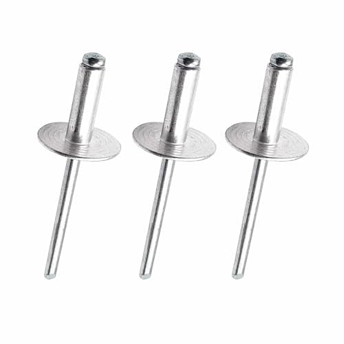 Maozaa 50 pcs 3/16" x 3/4" Large Flange Aluminum Blind Rivets, 4.8 x 20mm Pop Rivets, Blind Rivets for Metal, Silver - color: Silver, size: 3/16" x 3/4"