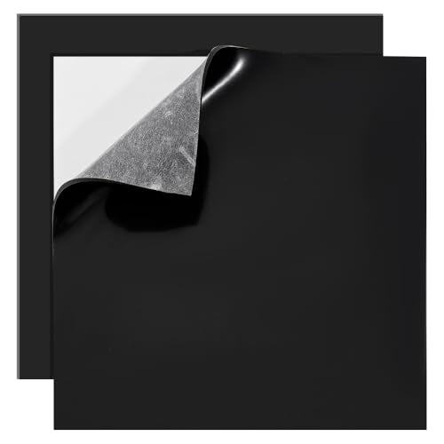 BENECREAT 2 Pcs 12x12 Inch Self-Adhesive Silicone Pad, 3mm Thick Black Silicone Sheet, Silicone Gasket Material for DIY Projects Sealing Cushioning Crafts and Home Use - color: Black, size: 1.18x1.18x0.12inch