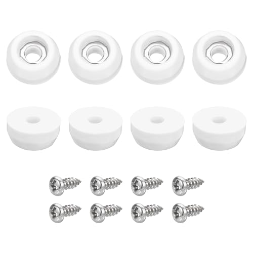 uxcell 8Pcs Rubber Bumper Feet, 0.24" H X0.43 W Round Pads with Stainless Steel Washer and Screws for Furniture, Appliances, Electronics - size: 0.24" H x0.43" W