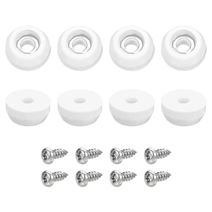 uxcell 8Pcs Rubber Bumper Feet, 0.24" H X0.43 W Round Pads with Stainless Steel Washer and Screws for Furniture, Appliances, Electronics - size: 0.24" H x0.43" W