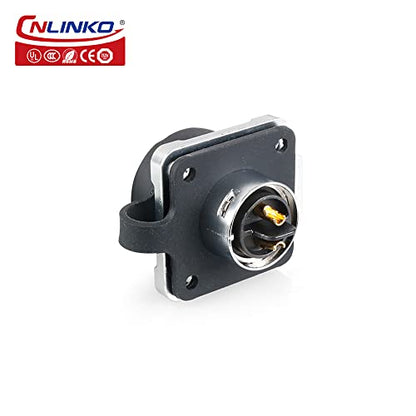 CNLINKO M16 2 Pin Vibration Resistance Outdoor Electrical Cable Connector, LED Pin Connectors Waterproof IP68, for Industrial Socket Panel Automotive (2 PIN) - size: 2-Pin, style: Four-Hole Socket Set