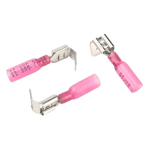 50 PCS Heat Shrink Piggyback Spade Connectors, AWG 22-16 Insulated Quick Disconnect Wire Connector, Electrical Spade Terminals for Marine, Electronics, Automotive- Pink - style: AWG 22-16/Pink