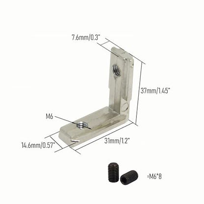 10Pcs Interior Joint Brackets, 90 Degree L-Shape, 3030 Series