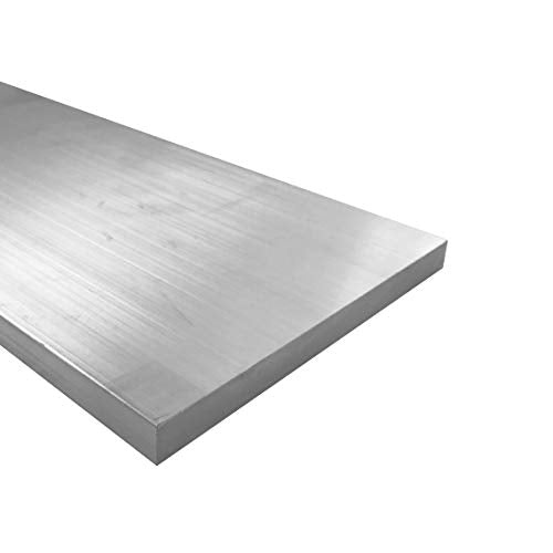1/2" x 6" Aluminum Flat Bar, 6061 Plate, 8 Inch Length, T6511 Mill Stock - size: 8" Length