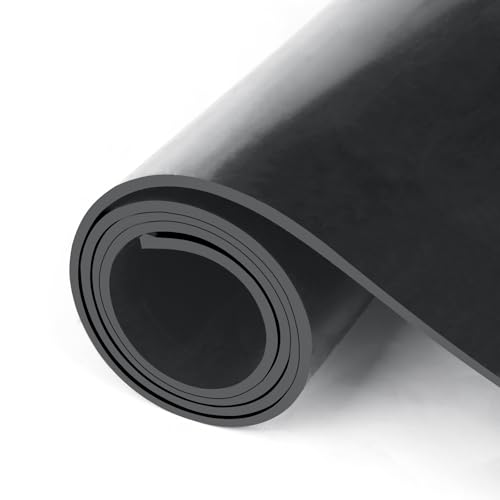 HooTown Solid Rubber Sheets Strips, No Adhesive Neoprene Rubber Rolls Seal - size: 24” Wide x 40” Long, style: 1/8" Thick