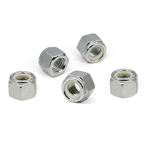 1/2"-13 Nylon Insert Hex Lock Nuts,Carbon Steel White Zinc Plated, Hex Lock Nut Silver Self-Locking Nylock Locknuts, 20pcs/Pack (1/2"-13-20pcs) - size: 1/2"-13-20pcs