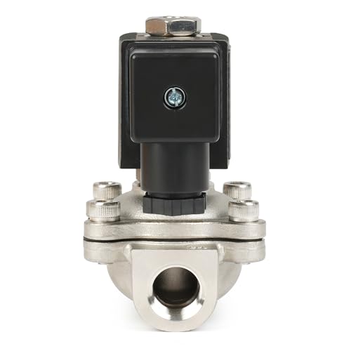U.S. Solid 3/8" Stainless Steel Solenoid Valve -110V 120V AC, Normally Closed, 145 PSI Electric Valve for Water, Air, Diesel - size: 3/8 Inch