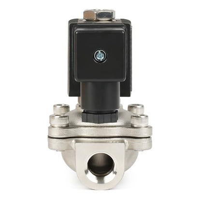 U.S. Solid 3/8" Stainless Steel Solenoid Valve -110V 120V AC, Normally Closed, 145 PSI Electric Valve for Water, Air, Diesel - size: 3/8 Inch