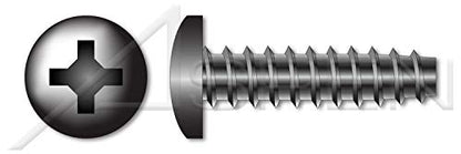 (10000 pcs) #3-24 X 3/8", Trilobe Thread Rolling Screws for Plastics, Pan Phillips Drive, 48-2 Thread, Steel, Black Zinc