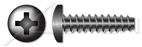 (10000 pcs) #3-24 X 3/8", Trilobe Thread Rolling Screws for Plastics, Pan Phillips Drive, 48-2 Thread, Steel, Black Zinc
