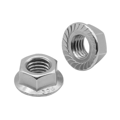 Beduan 30PCS M8*1.25 Serrated Flange Hex Lock Nuts Bright Finish - size: M8*1.25