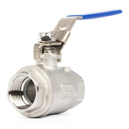 U.S. Solid 1" Lockable Ball Valve – 304 Stainless Steel, Full Port, 1000 WOG, Heavy Duty, Corrosion-Resistant, Female NPT for Water, Oil, Gas, Industrial & Home Use - size: 1 Inch