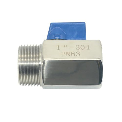 VARMHUS Pack of 2 304 Stainless Steel NPT Mini Ball Valve, Female x Male Thread Shut Off Valve for Water, Oil and Gas (1inch) - size: 1inch