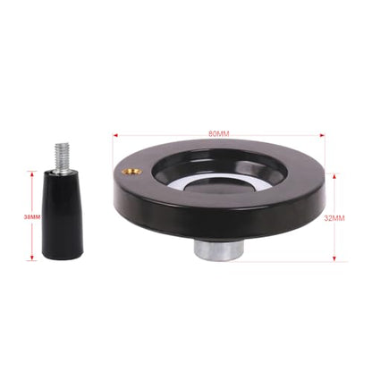 Solid Dished Hand Wheel | 80mm Wheel Diameter | 8mm Mounting Hole - size: Setscrew Style - 80MM OD x 8MM HOLE