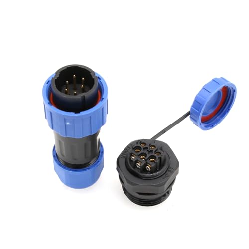 TY20 6 Pin 5A Waterproof Connector, M20 x 1.5 Thread, Male Female Wire Plug Socket Screw-Wiring Solder-Free Quick-Disconnect for Power Outdoor Device Automotive - color: Panel Mount, size: 6 Pin 5A
