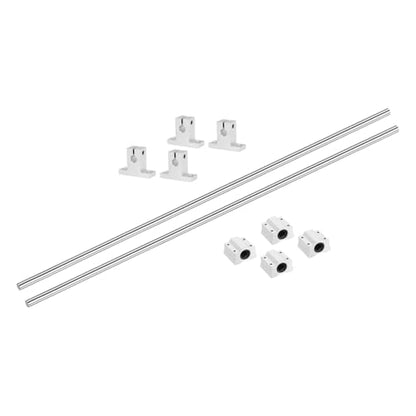 uxcell 2 Pcs 8mm x 700mm Linear Motion Rail Shaft Slide Guide with 4 Pcs SCS8UU Bearings and 4 Pcs SK8 Rail Support Linear Motion Rod Shaft Guide Set for CNC Machine 3D Printer, Silver - size: 700mm