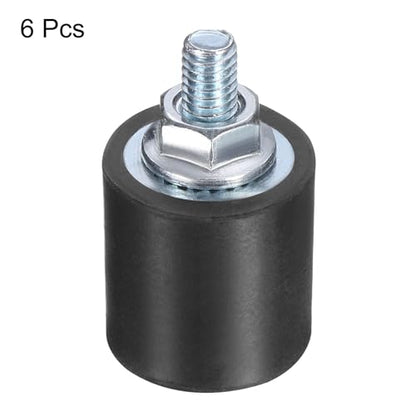 uxcell 6pcs M4x10mm Rubber Isolator Mounts with Studs 15x15mm - size: VD-D15*H15, M4*10