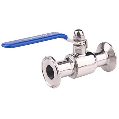 DERNORD 1.5" Tri-Clamp Ball Valve Stainless Steel 304,PTFE Lined. (1 inch Tube OD) - size: 1 inch Tube OD