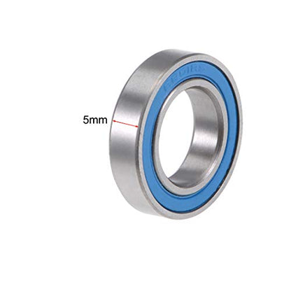 uxcell 6801-2RS Deep Groove Ball Bearings 12mm x 21mm x 5mm Double Sealed Chrome Steel Blue Cover P6(ABEC3) 2pcs - size: 12x21x5mm