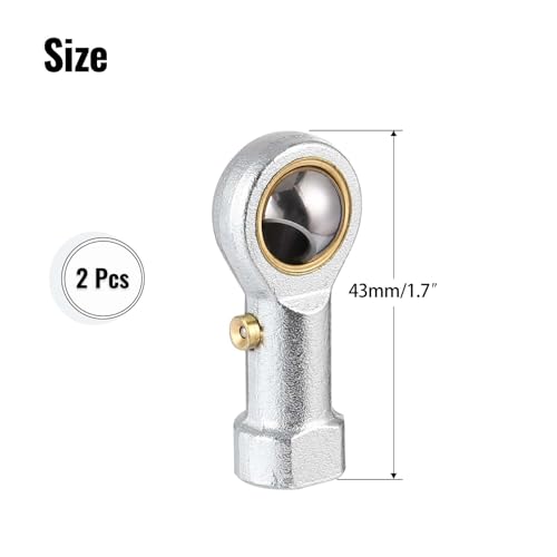 2Pcs PHSB4 Rod End Bearing 1/4 Inch Bore Pre-Lubricated 1/4-28 Female Thread Left Hand Heim Joint with Jam Nuts - size: 1/4, style: Left Hand