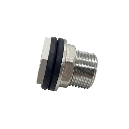 Beduan Stainless Garden Hose Bulkhead Fitting, 1 NPS Male to 3/4 GHT Female Bulkhead Water Tank Connector Thru-bulk Fitting for Rain Barrels, Aquariums, Sinks, Irrigation(Pack of 2) - size: 3/4 GHT to 1 NPS