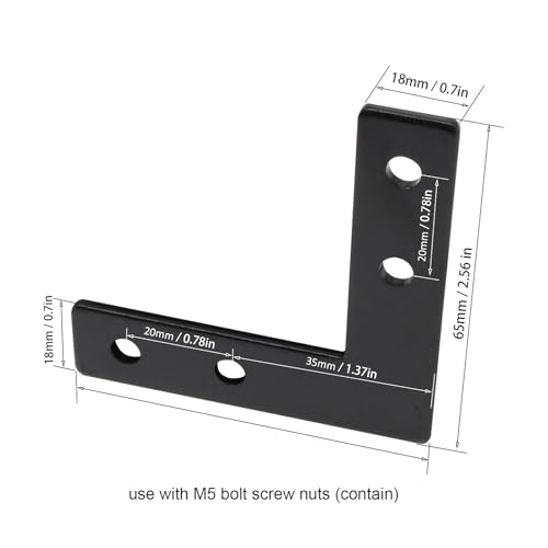 10 Set 2020 Aluminum Extrusion Profile Hardware V T Slot L Brackets - style: 10 sets L with M5