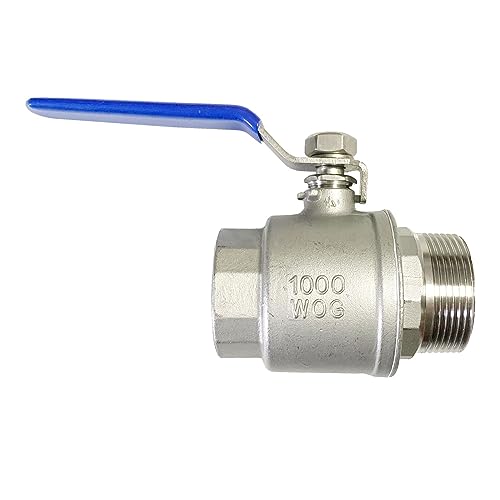 1-1/2" Male to Female Thread Full Port Ball Valves NPT 304 Stainless Steel for Water Oil Gas WOG1000 - size: 1-1/2 Inch