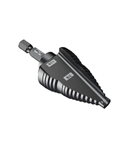 LABEAR - 1/4 to 1-1/8 Inch HSS Step Drill Bit for Metal, Plastic, Wood, Aluminum, Heavy Duty Unibit with Multi Hole Sizes, 1/4 inch Shank, M2 High Speed Steel. - style: 1/4"Dr. 1/4"~1-1/8"
