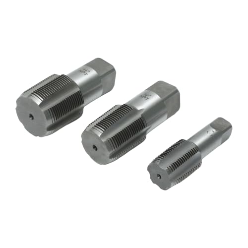 HFS(R)3PCS NPT Pipe Tap Set, 1", 1-1/4", 1-1/2", with Plastic Case for for Accurate Threads, Assorted Plumbers Mechanics DIY Thread Cutting Tools - size: 3PCS:1", 1-1/4", 1-1/2"