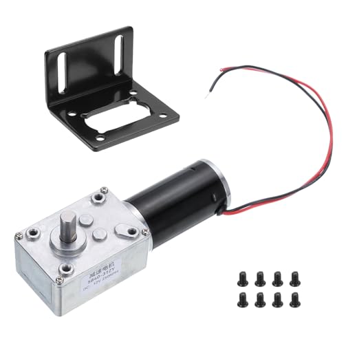 MECCANIXITY DC 12V High Torque Turbine Worm Geared Motor with 8mm Shaft 250RPM Geared Motor with Wire for Electric Fireplace - style: 250 RPM