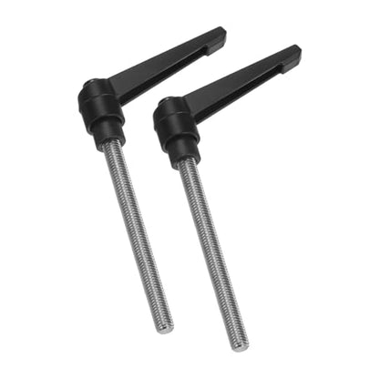 uxcell 2pcs Clamping Lever Handles, M8 x 80mm 304 Stainless Steel Threaded Male Stud, Adjustable Handles Locking Quick Release Ratchet Push Button Bolt Knobs, Black - size: M8 x 80mm
