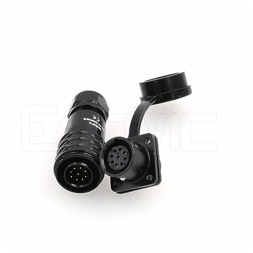 SA12 9Pin Weipu Connector Aviation Push-Pull Solder Cable Connector Plug Panel Mount Socket Female Rear-nut Mount for LED Light Equipment Electrical - size: 9Pin 3A
