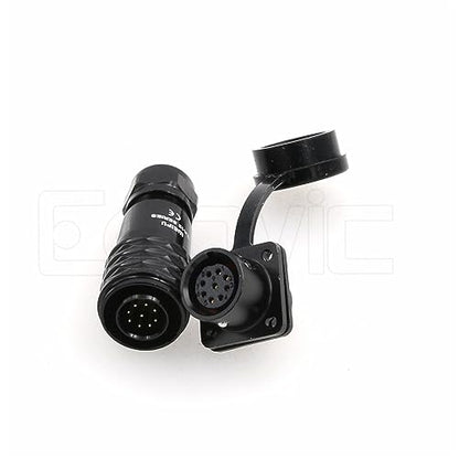 SA12 9Pin Weipu Connector Aviation Push-Pull Solder Cable Connector Plug Panel Mount Socket Female Rear-nut Mount for LED Light Equipment Electrical - size: 9Pin 3A