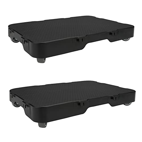 Nellyke Furniture Dolly, 2 Pack Small Flat Furniture Dolly 4 Wheels Heavy Duty, 500lbs Capacity, Connectable and Portable Dollies for Heavy Appliance, Black - color: Black/2 Pack-med