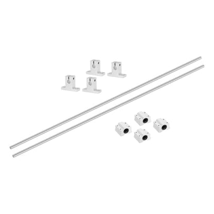 uxcell 2 Pcs 8mm x 950mm Linear Motion Rail Shaft Slide Guide with 4 Pcs SCS8UU Bearings and 4 Pcs SK8 Rail Support Linear Motion Rod Shaft Guide Set for CNC Machine 3D Printer, Silver - size: 950mm