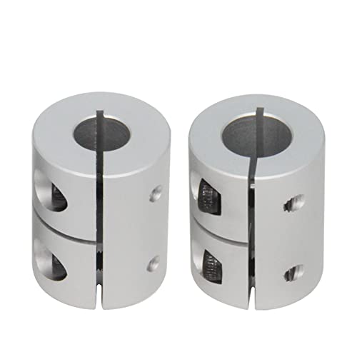 2PCS Shaft Coupling 8mm to 10mm Aluminum Alloy Joint 25mm Length 20mm Diameter Stepper Motor Connector Rigid Coupler for 3D Printer CNC Machine DIY Model (8x10mm, D20 L25) - size: 8x10mm