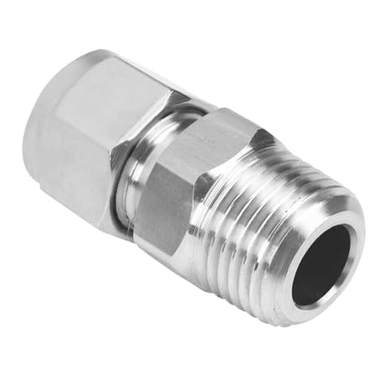 Yoebor Stainless Steel Compression Adapter 1/4" Tube OD x 1/8" NPT Male 2pc - size: 1/4" OD x 1/8" NPT Male