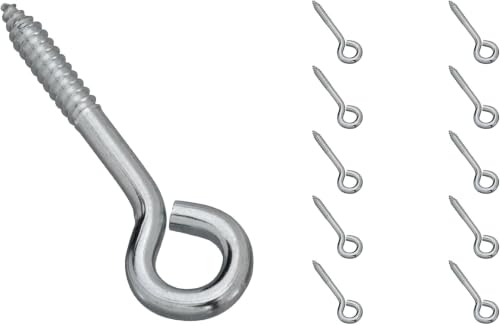 National Hardware N347-229 2150 Lag Screw Eye 5/16 in x 4 in Zinc Plated Steel Wire Eye Screws for Wood Interior Exterior Applications 175 lbs Safe Working Load, 10 Count (Pack of 5) - size: 5/16" x 4" (Pack of 5)