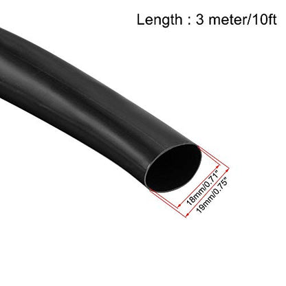 uxcell Black PVC Tube Wire Harness Tubing, 18mm ID 10ft Sleeve for Wire Sheathing Wire Protection - color: Black, size: 18mm