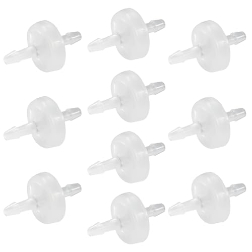 10 Pack 1/8 Inch (3MM) Plastic Check Valve, White - size: 3mm