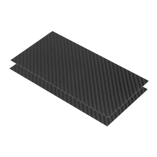 MECCANIXITY 2 Pcs 3K Carbon Fiber Plate Panel Sheets, 200 x 100 x 0.5mm Carbon Fiber Board Plate Flexible for RC Aircraft, Model Car, Auto Parts (Twill Matte) - size: 200 x 100 x 0.5mm