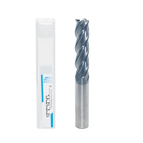 1/2" Extra Long Carbide Square End Mill, 4 Flute, 4" OAL, 1 Pc - size: 1/2" Extra Long (1 Pc), style: For Alloy Steels