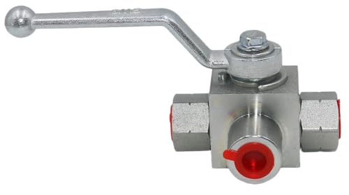 Hydraulic Ball Valve KHB3K 1/4'' NPT, Shut-Off 3 Way, L-Born 1/4 Inch Hydraulic Valve 7250 PSI - size: KHB3K 1/4NPT(3 Way)