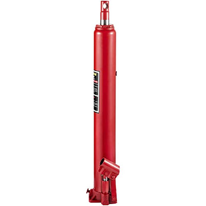 VEVOR 4 Ton Hydraulic Long Ram Jack, Cherry Picker Ram with Single Piston Pump, Manual Engine Hoist Cylinder with Handle and Flat Base, for Garage & Engine Lifting, Red - color: Red