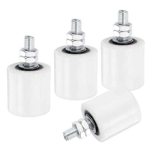uxcell 4Pcs Slide Gate Guide Roller, 2" Nylon Rollers Gate Support Assembly, Universal Sealed Ball Bearing Rolling Gate Guider for Sliding Door, White - color: White, size: 2 Inch