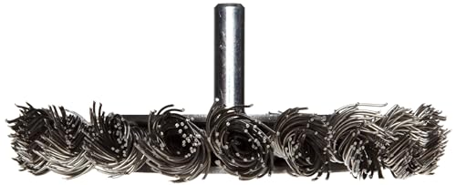 Weiler 17682 3-1/4" Stem-Mounted Knot Wire Wheel, .020" Steel Fill, 1/4" Stem, Made in The USA (Pack of 5) - size: 0.020" Wire Size, style: Pack of 5