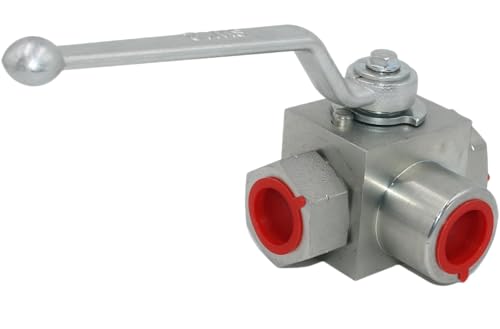 Hydraulic Ball Valve KHB3K 3/4'' NPT, Shut-Off 3 Way, L-Born 3/4 Inch Hydraulic Valve 4650 PSI - size: KHB3K 3/4NPT(3 Way)