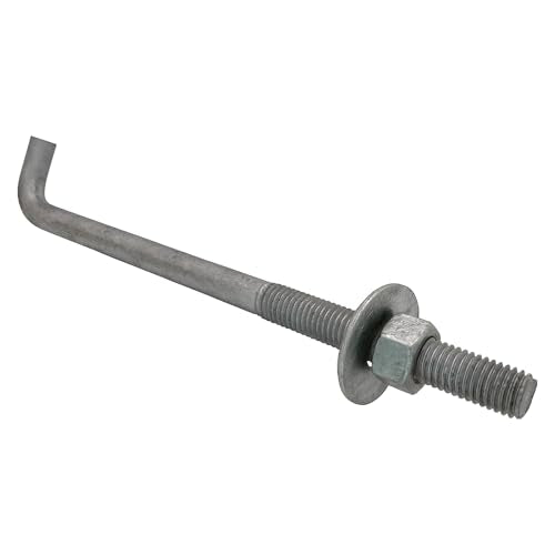 5/8" x 10-inch Galvanized Threaded Anchor Bolts with Hardware for Wood, Concrete (10 Pack)