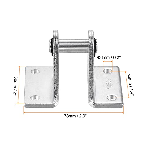 PATIKIL 73x52mm Air Cylinder Rod Clevis 2 Pack Mounting Bracket Rear Pivot Mount Pneumatic Parts, Silver - size: 73 x 52mm