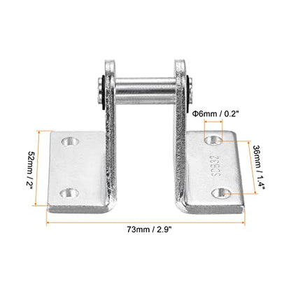 PATIKIL 73x52mm Air Cylinder Rod Clevis 2 Pack Mounting Bracket Rear Pivot Mount Pneumatic Parts, Silver - size: 73 x 52mm